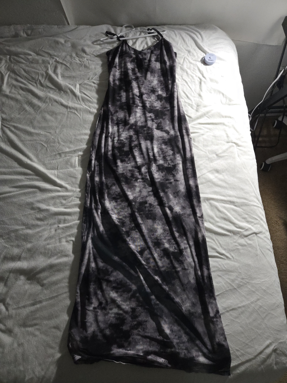 Grey Black Tie-Dye Cami Bodycon Dress
